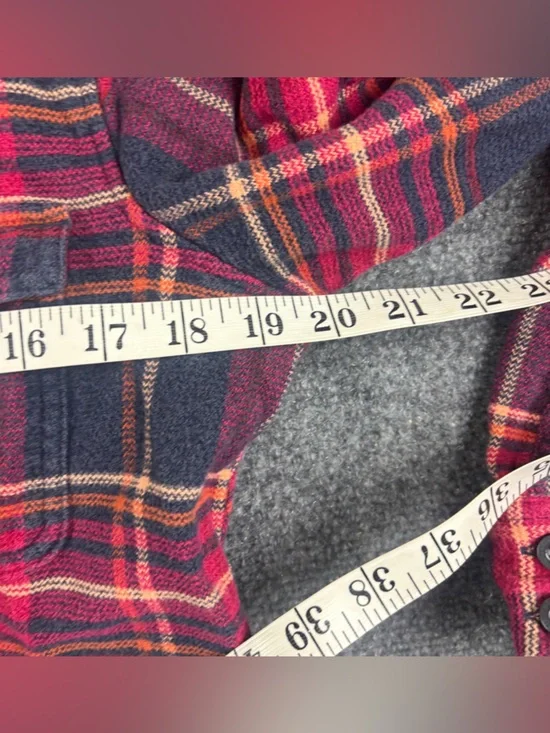 PATAGONIA Women’s Organic Cotton Fjord Flannel Shirt Pink/Navy/Purple Plaid - 10 - Picture 3 of 6